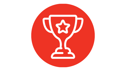 Red Circle with a trophy