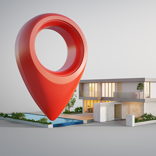3-D map location icon